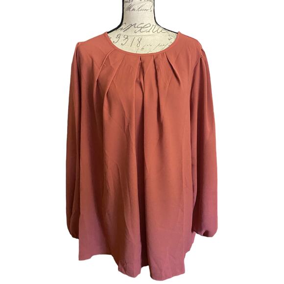 Bloomchic Long Sleeve Dusty Pink Blouse Size 18/20 NEW - Picture 3 of 6